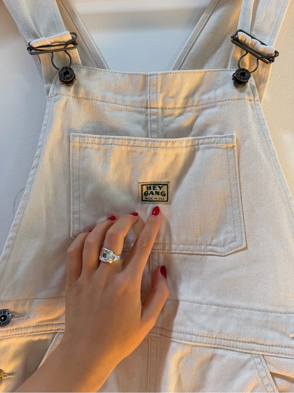 Cream Utility Overalls